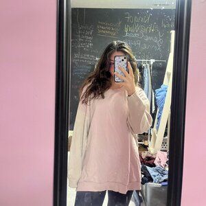 size l american eagle pink and tan color block sweatshirt